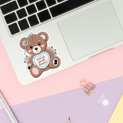 Dearest Gentle Reader Stickers / Bookish Bear Stickers / Book Lover Gift / Bookish Merch / Kindle Sticker / Romance Reader / Reading Lover