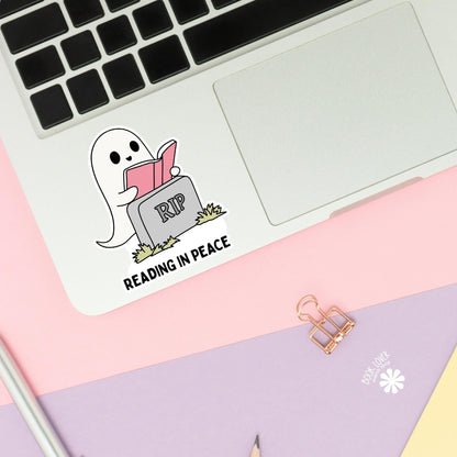 Reading In Peace Stickers / Bookish Stickers / Book Lover Gift / Bookish Merch / Kindle Sticker / Smut Reader / Reading Lover / E-Reader