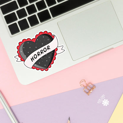 Horror Heart Stickers / Bookish Stickers / Book Lover Gift / Bookish Merch / Kindle Sticker / Halloween Reader / Reading Lover / E-Reader