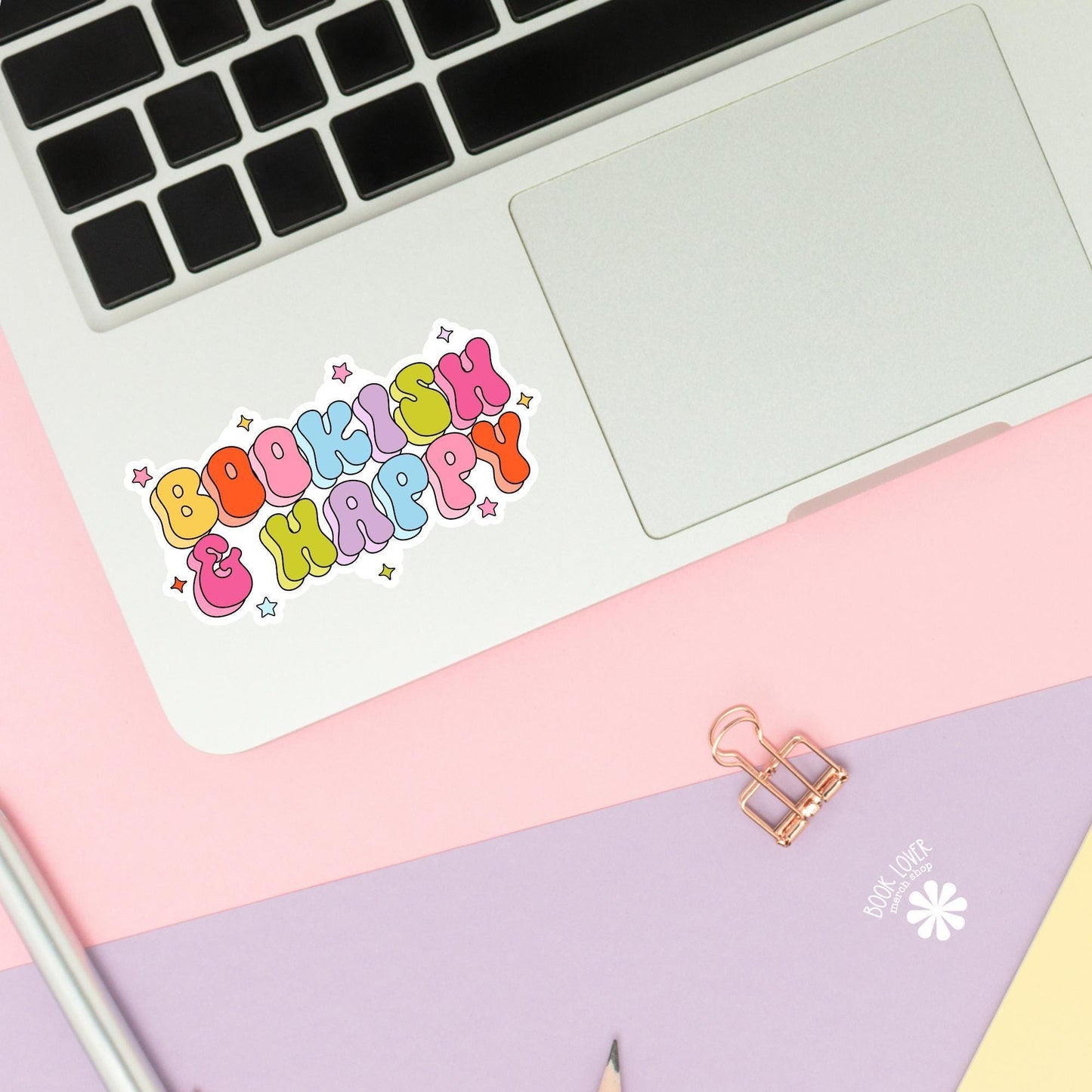 Bookish & Happy Stickers / Bookish Stickers / Book Lover Gift / Bookish Merch / Kindle Sticker / Smut Reader / Reading Lover / E-Reader