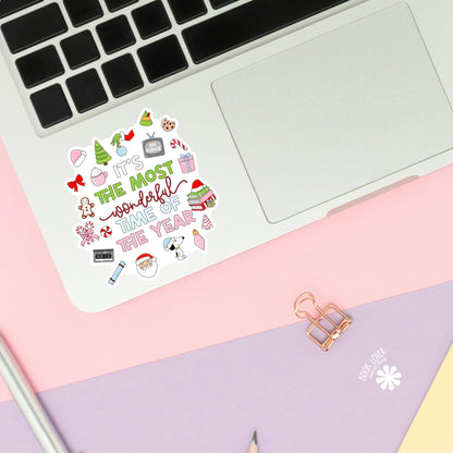 It's The Most Wonderful Time of the Year Stickers / Christmas Bookish Merch / Book Lover Gift / Kindle Sticker / Reading Lover