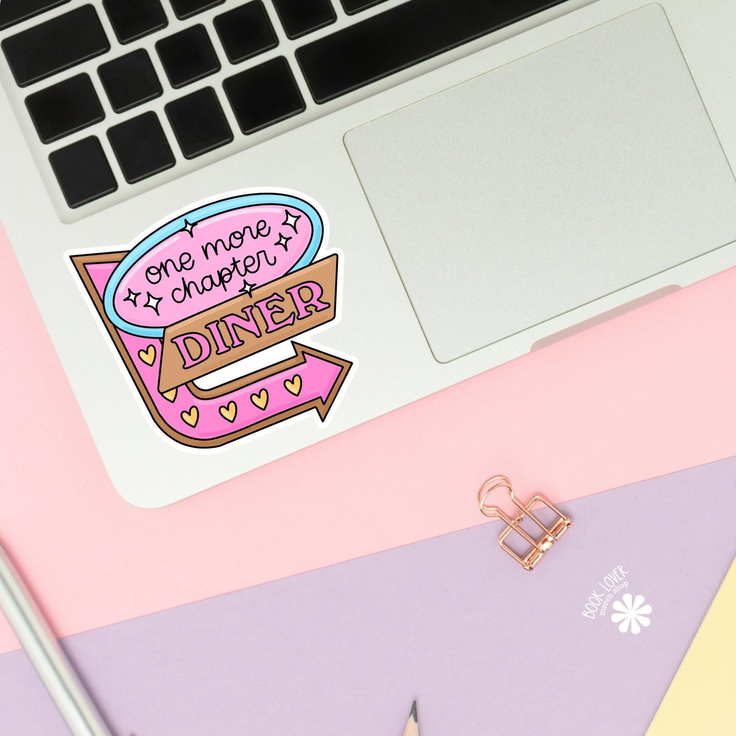 One More Chapter Diner Stickers / Bookish Stickers / Book Lover Gift / Bookish Merch / Kindle Sticker / Reading Lover / E-Reader