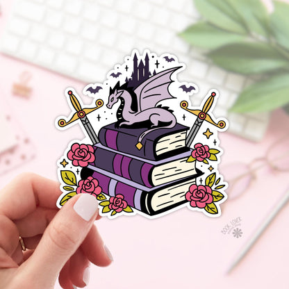 Fantasy Pile of Books Stickers / Bookish Stickers / Book Lover Gift / Bookish Merch / Kindle Sticker / Smut Reader / Reading Lover