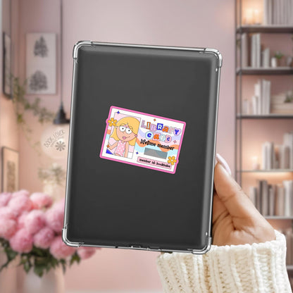Library Card Stickers / Bookish Stickers / Book Lover Gift / Bookish Merch / Kindle Sticker / Smut Reader / Reading Lover / E-Reader