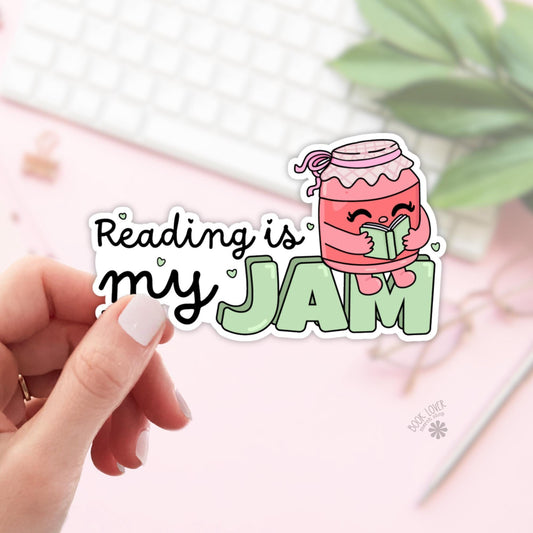 Reading is My Jam Stickers / Bookish Stickers / Book Lover Gift / Bookish Merch / Kindle Sticker / Smut Reader / Reading Lover / E-Reader