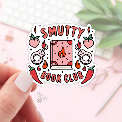 Smutty Book Club Sticker / Bookish Stickers / Book Lover Gift / Bookish Merch / Kindle Sticker / Smut Reader / Reading Lover