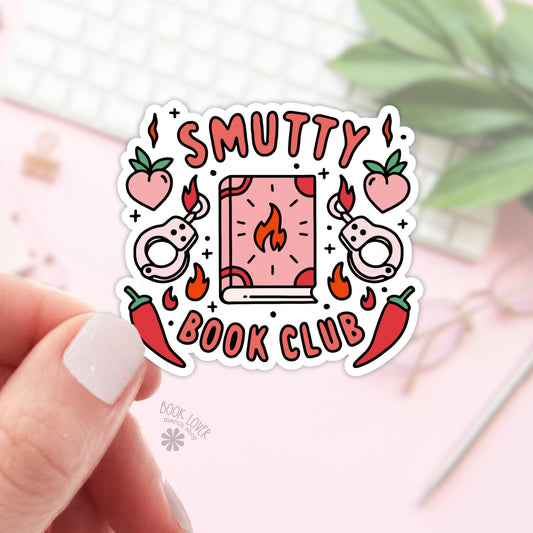 Smutty Book Club Sticker / Bookish Stickers / Book Lover Gift / Bookish Merch / Kindle Sticker / Smut Reader / Reading Lover
