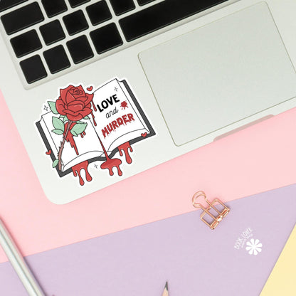 Love And Murder Stickers / Bookish Stickers / Book Lover Gift / Bookish Merch / Kindle Sticker / Thriller Reader / Reading Lover / E-Reader