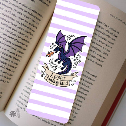 I prefer Fantasy Land Bookmark / Romantasy Bookish Bookmark / Book Lover Gift / Bookish Merch / Dragon Reader / Reading Lover