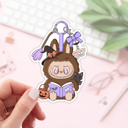 Spooky Girlie Trinket Doll Stickers / Halloween Bookish Stickers / Book Lover Gift / Bookish Merch / Kindle Sticker / Reading Lover