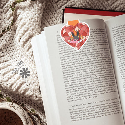 Bookish Spicy Stained Glass Heart Magnetic Bookmark / Bookish Bookmark / Book Lover Gift / Bookish Merch / Smut Reader / Reading Lover