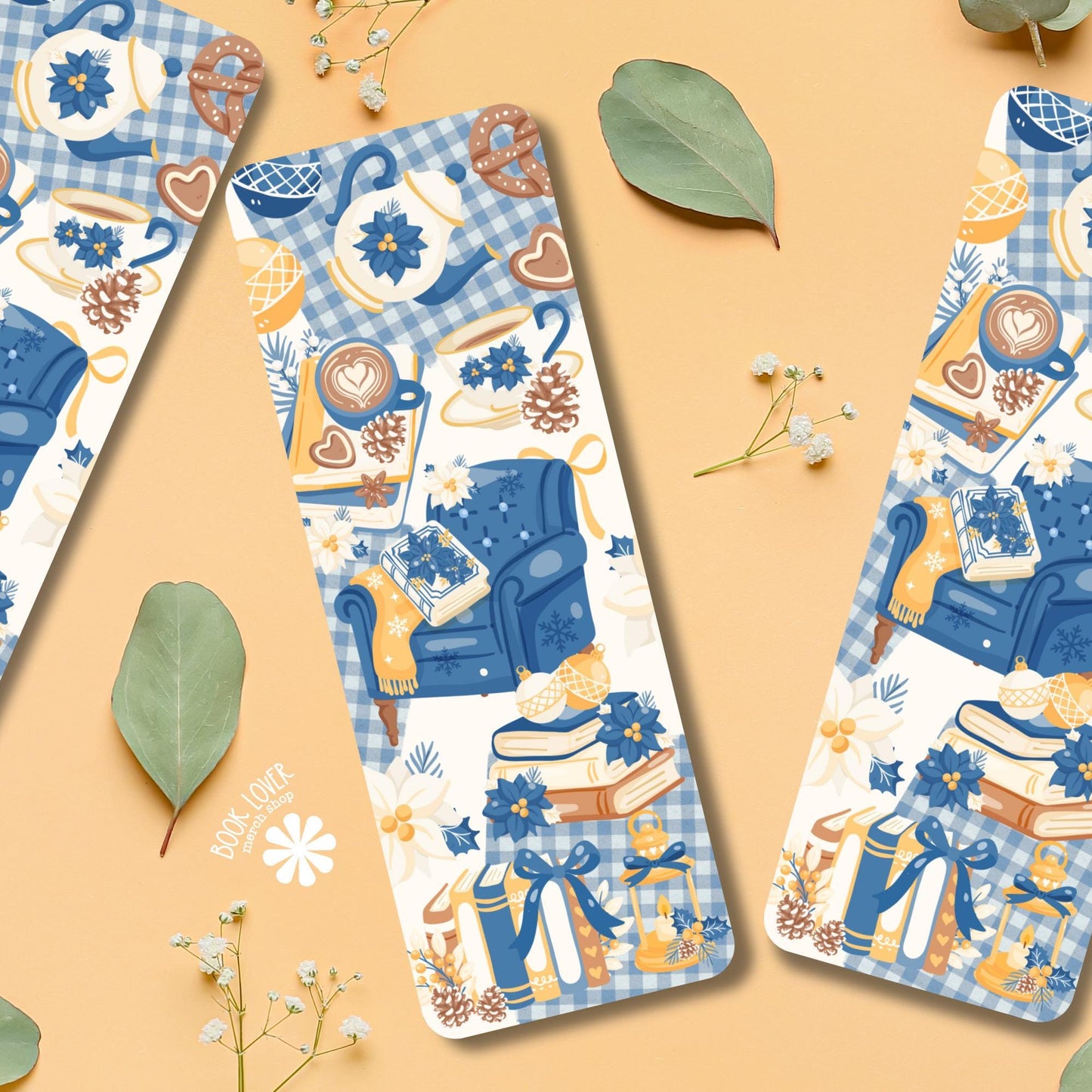 Cozy Frosted Library Winter Bookish Bookmark / Coquette Bookish Bookmark / Book Lover Gift / Bookish Merch / Smut Reader / Reading Lover