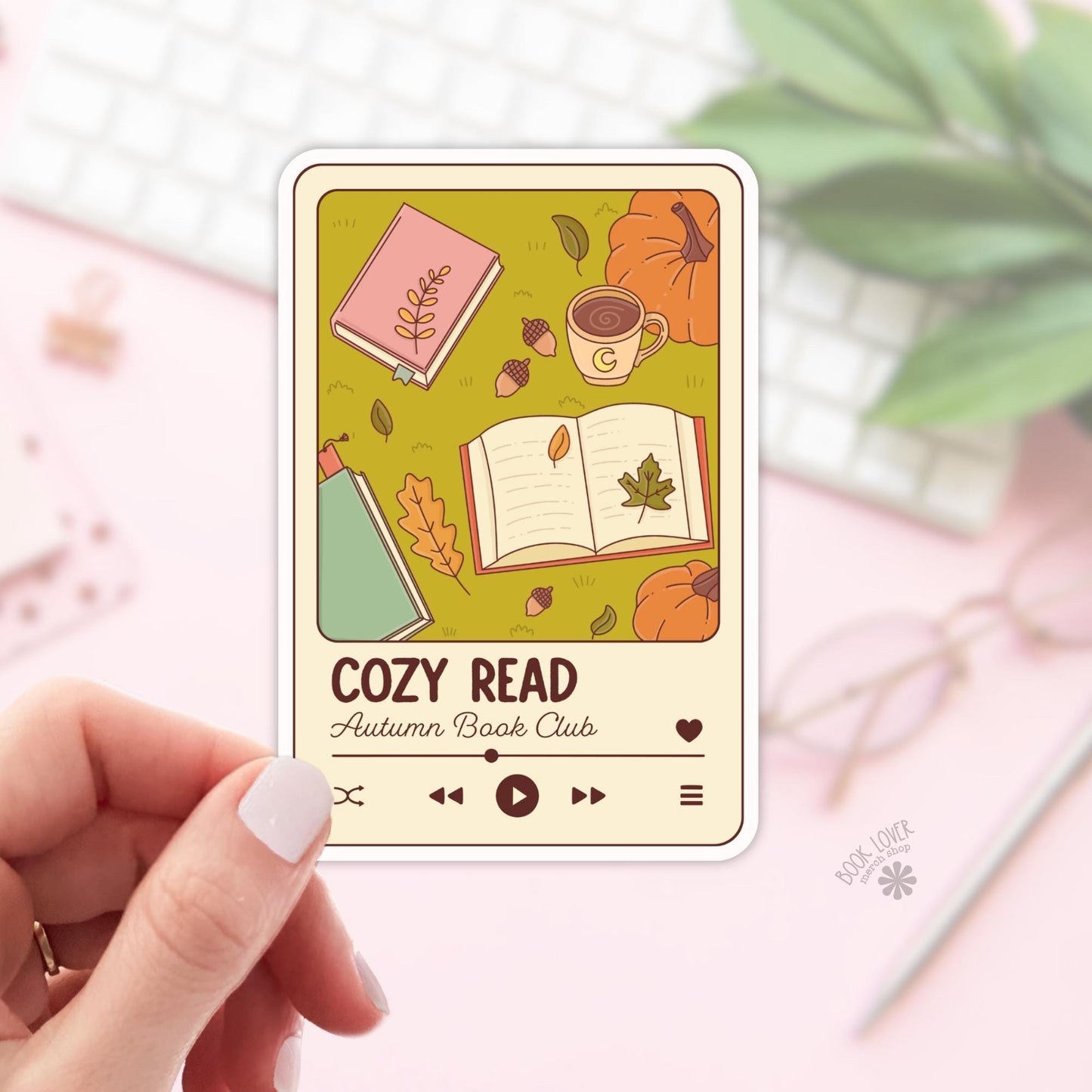 Cozy Read Stickers / Autumn Bookish Stickers / Book Lover Gift / Fall Bookish Merch / Kindle Sticker / Reading Lover / E-Reader