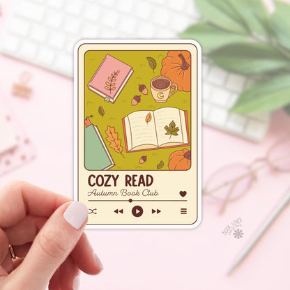 Cozy Read Stickers / Autumn Bookish Stickers / Book Lover Gift / Fall Bookish Merch / Kindle Sticker / Reading Lover / E-Reader
