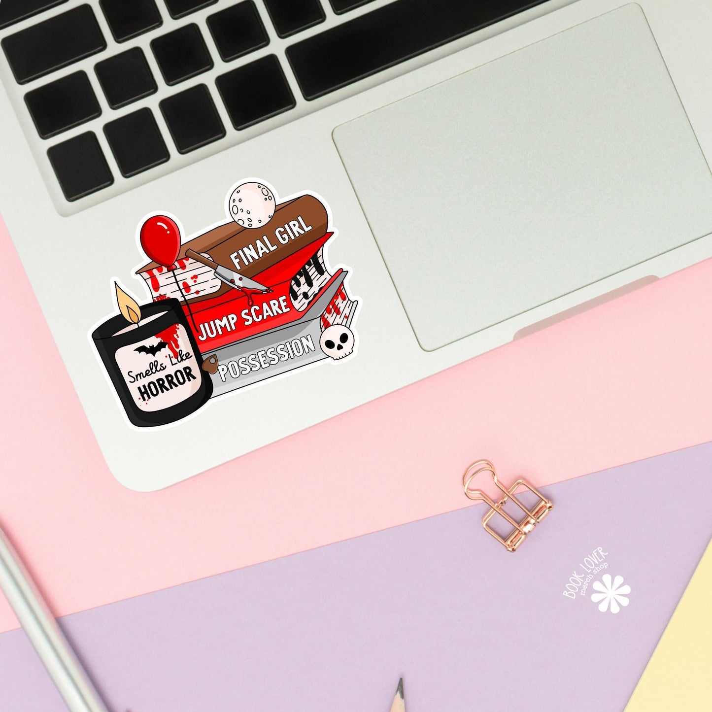 Smells Like Horror Stickers / Bookish Stickers / Book Lover Gift / Bookish Merch / Kindle Sticker / Horror Reader / Reading Lover / E-Reader