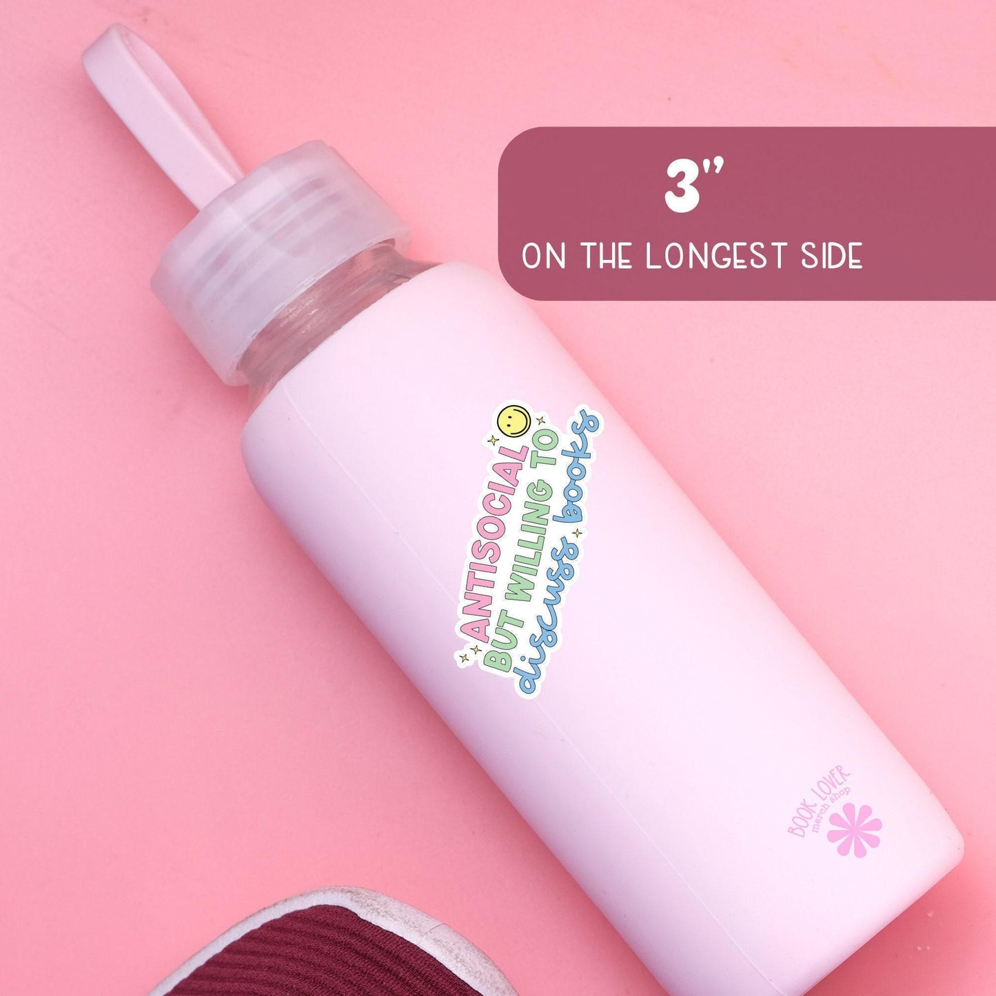 Antisocial but Willing to Discuss Books Sticker / Bookish Stickers / Book Lover Gift / Bookish Merch / Kindle Sticker / Smut Reading Lover