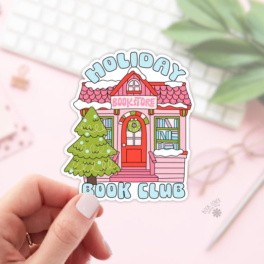 Holiday Bookstore Book Club Stickers / Christmas Bookish Stickers / Book Lover Gift / Bookish Merch / Kindle Sticker / Smut Reader