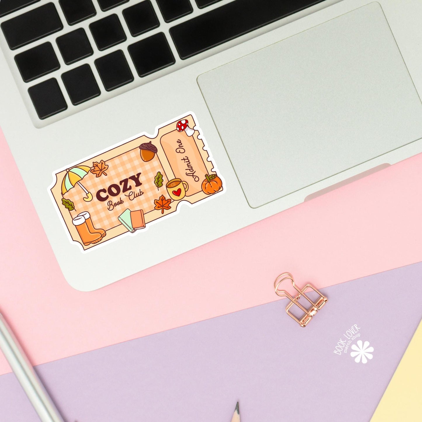 Cozy Book Club Admit One Ticket Stickers / Bookish Stickers / Book Lover Gift / Bookish Merch / Kindle Sticker / Fall / Reading Lover