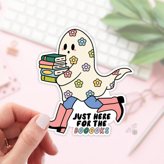 Just Here for the Books Ghost Stickers / Bookish Stickers / Book Lover Gift / Bookish Merch / Kindle Sticker / Smut Reader / Reading Lover