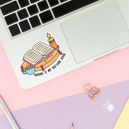 Reading is my Self-Care Ritual Stickers / Bookish Stickers / Book Lover Gift / Bookish Merch / Kindle Sticker / Smut Reader / Reading Lover