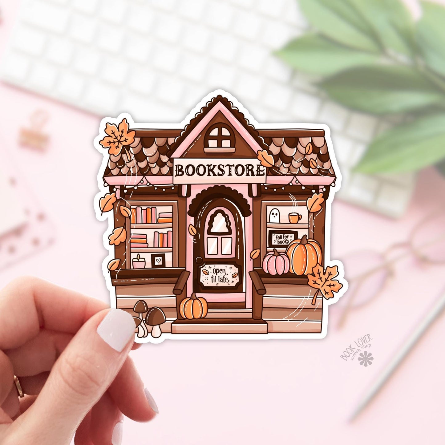 Autumn Bookstore Stickers / Bookish Stickers / Book Lover Gift / Bookish Merch / Kindle Sticker / Smut Reader / Reading Lover / E-Reader