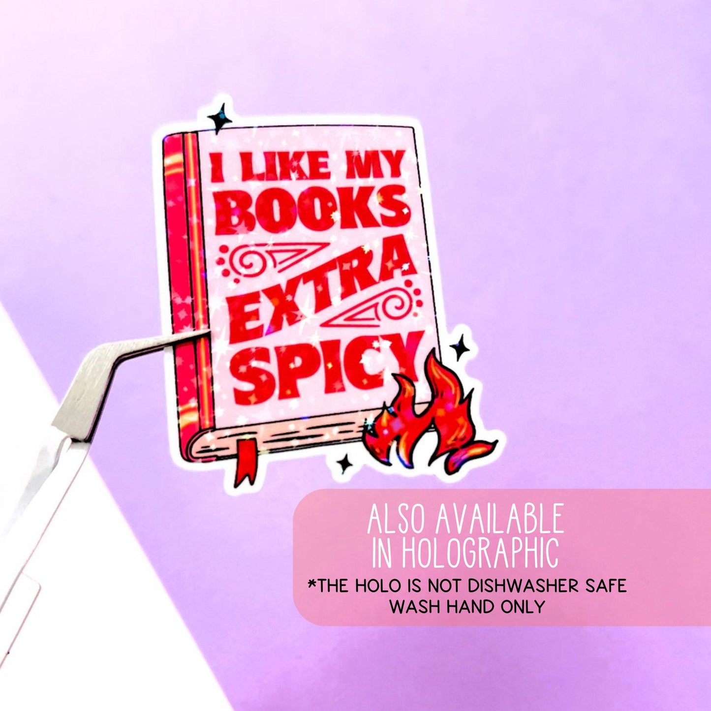 I Like My Books Extra Spicy Sticker / Bookish Stickers / Book Lover Gift / Bookish Merch / Kindle Sticker / Smut Reader / Reading Lover