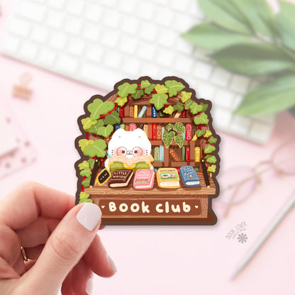 Book Club bookish sticker, vinyl die cut, book lover gift