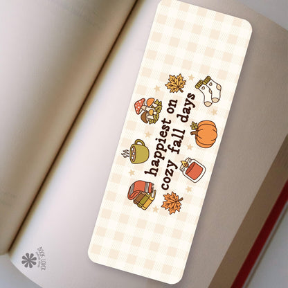 Cozy Fall Pumpkin Socks bookmark, double sided, view 2