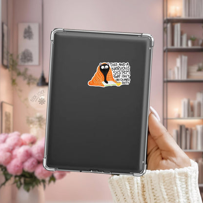 Black Cat Tea and Book Kindle sticker, bookish decal for readers