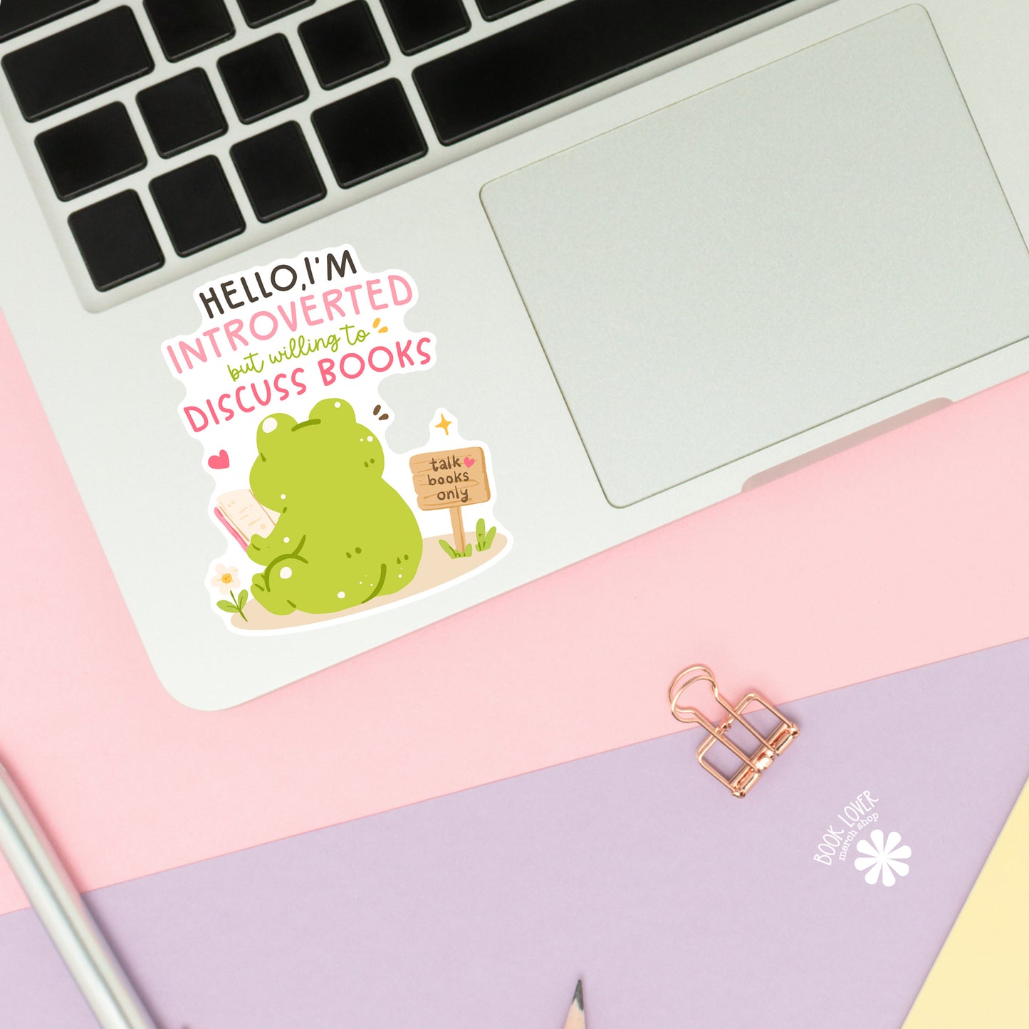 Talk Books Only sticker close-up – matte finish – book lover vinyl decal