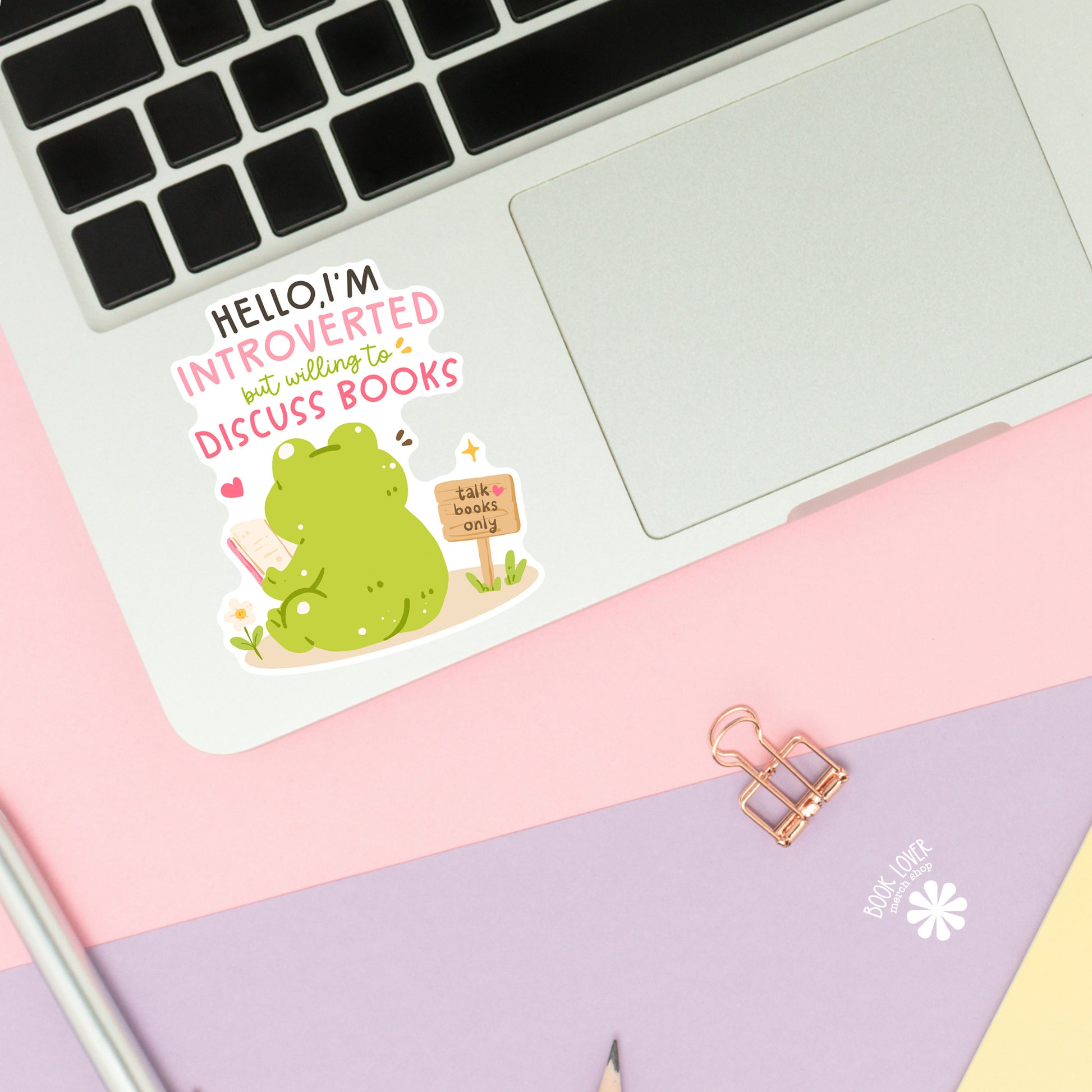 Talk Books Only sticker close-up – matte finish – book lover vinyl decal