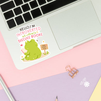 Talk Books Only sticker close-up – matte finish – book lover vinyl decal