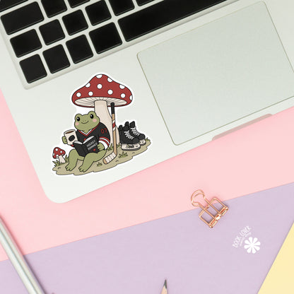 Hockey Romance Frog Sticker | Romance Reader | Kindle Decal