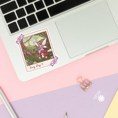 Fairy Day Sticker / Cute Fairycore Reading Book Lover Gift