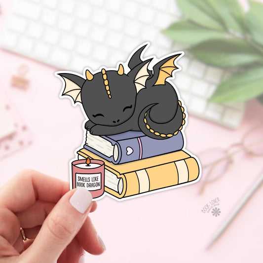 Smells Like Book Dragon Stickers / Bookish Stickers / Book Lover Gift / Bookish Merch / Kindle Sticker / Smut Reader / Reading Lover