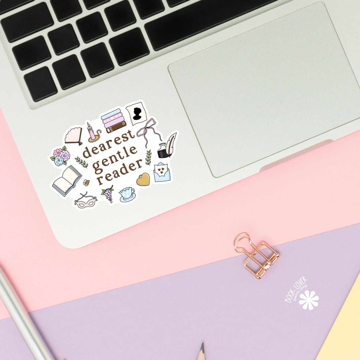 Dearest Gentle Reader Stickers / Bookish Stickers / Book Lover Gift / Bookish Merch / Kindle Sticker / Smut Reader / Reading Lover