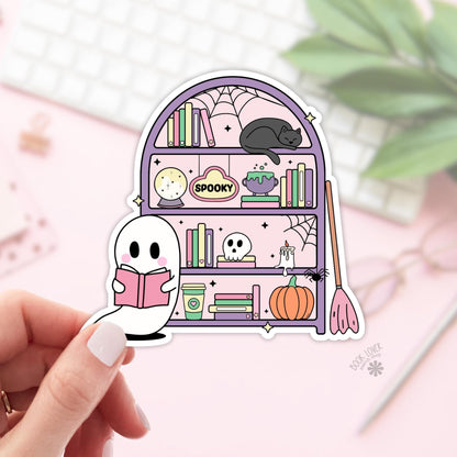 Spooky Ghost Reading Stickers / Halloween Bookish Stickers / Book Lover Gift / Bookish Merch / Kindle Sticker / Reading Lover / E-Reader