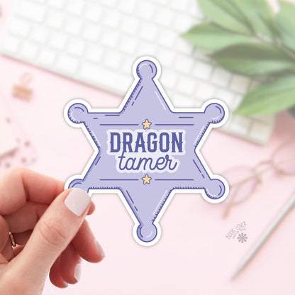 Dragon Tamer Sherrif Star Stickers / Bookish Stickers / Book Lover Gift / Bookish Merch / Kindle Sticker / Fantasy Reader / Reading Lover