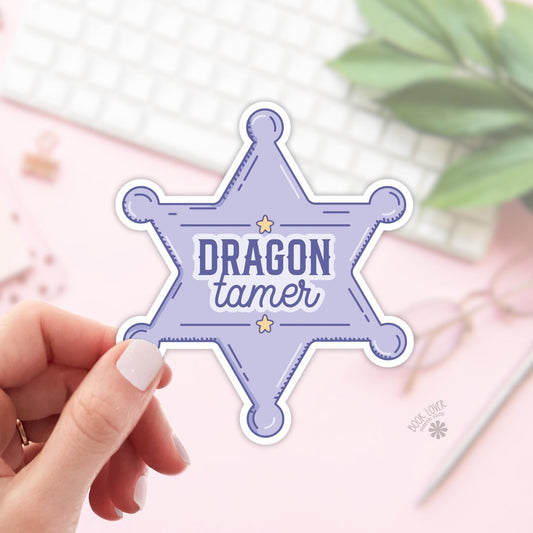 Dragon Tamer Sherrif Star Stickers / Bookish Stickers / Book Lover Gift / Bookish Merch / Kindle Sticker / Fantasy Reader / Reading Lover