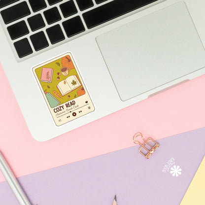 Cozy Read Stickers / Autumn Bookish Stickers / Book Lover Gift / Fall Bookish Merch / Kindle Sticker / Reading Lover / E-Reader