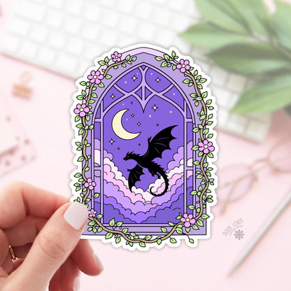 Dragon Window Stickers / Bookish Stickers / Book Lover Gift / Bookish Merch / Kindle Sticker / Fantasy Reader / Reading Lover / E-Reader