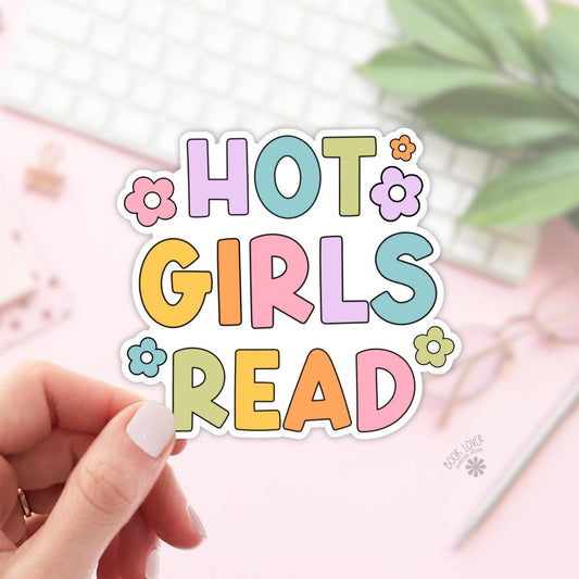 Hot Girls Read Stickers / Bookish Stickers / Book Lover Gift / Bookish Merch / Kindle Sticker / Smut Reader / Reading Lover / E-Reader
