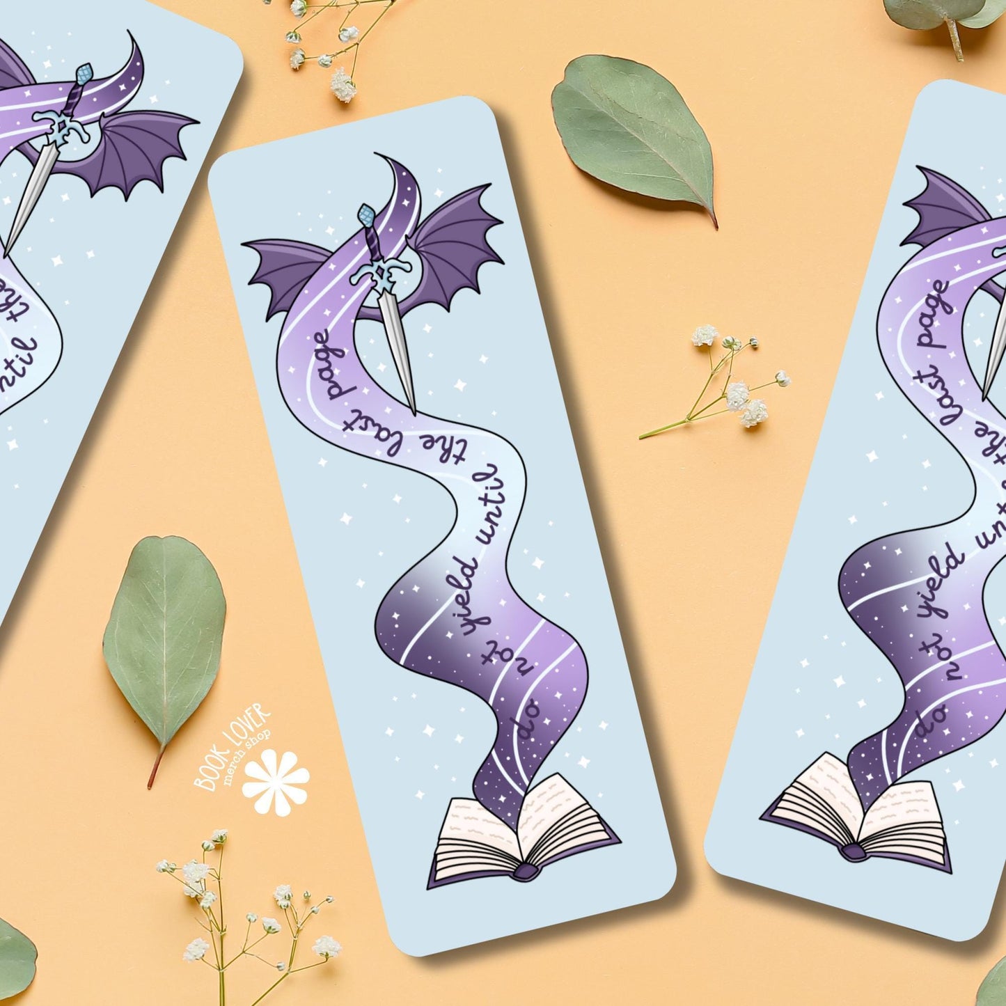 Do Not Yield Until The Last Page Bookmark / Dragon Bookish Bookmark / Book Lover Gift / Bookish Merch / Fantasy Reader / Reading Lover