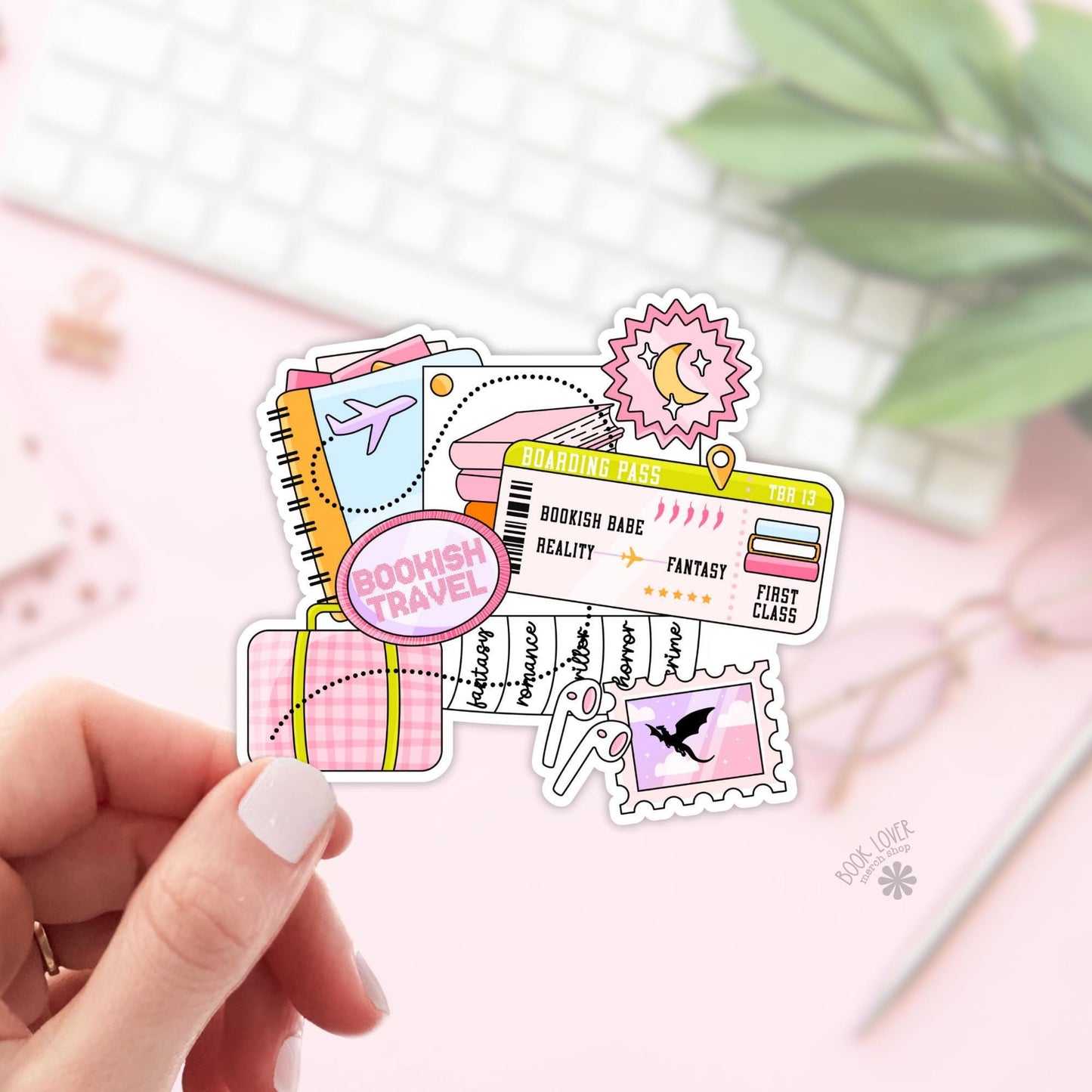 Bookish Travel Stickers / Bookish Stickers / Book Lover Gift / Bookish Merch / Kindle Sticker / Smut Reader / Reading Lover / E-Reader