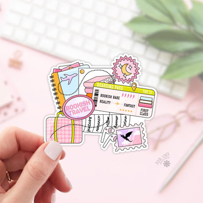 Bookish Travel Stickers / Bookish Stickers / Book Lover Gift / Bookish Merch / Kindle Sticker / Smut Reader / Reading Lover / E-Reader