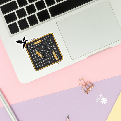 Fly Or Die Word Search Stickers / Bookish Stickers / Book Lover Gift / Bookish Merch / Kindle Sticker / Fantasy Reader / Reading Lover