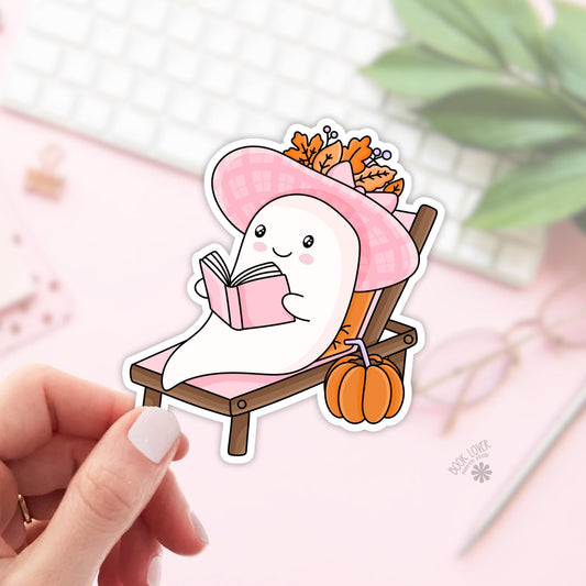 Ghost Reading Stickers / Bookish Stickers / Book Lover Gift / Bookish Merch / Kindle Sticker / Spooky Reader / Reading Lover / E-Reader