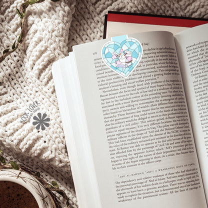Winter Stained Glass Heart Magnetic Bookmark / Bookish Bookmark / Book Lover Gift / Bookish Merch / Smut Reader / Reading Lover