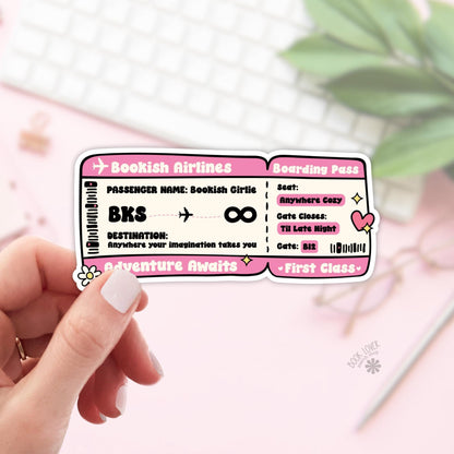 Bookish Boarding Pass Stickers / Bookish Stickers / Book Lover Gift / Bookish Merch / Kindle Sticker / Smut Reader / Reading Lover