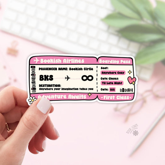 Bookish Boarding Pass Stickers / Bookish Stickers / Book Lover Gift / Bookish Merch / Kindle Sticker / Smut Reader / Reading Lover
